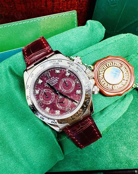 116519 rolex cosmograph daytona rubellite dial ref